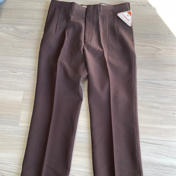 Vintage NWT McGregor Men's Brown Polyester Pants - 36 x 29.5 - Waist 36 Length M - Picture 3 of 9